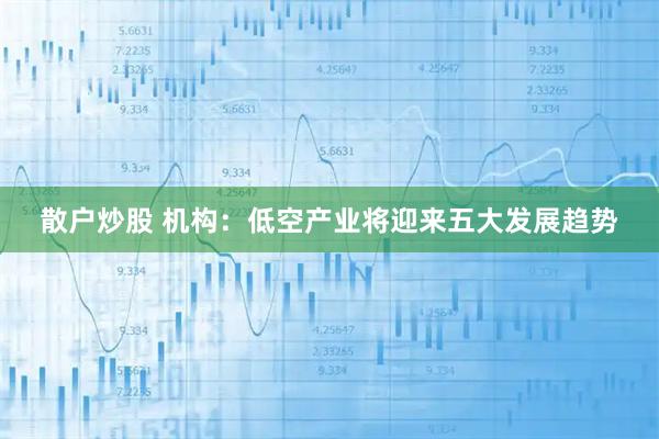 散户炒股 机构：低空产业将迎来五大发展趋势